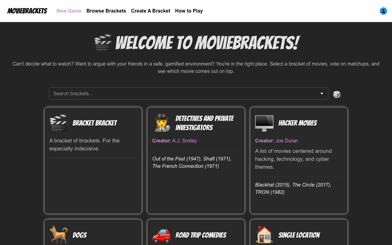 moviebrackets.com screenshot